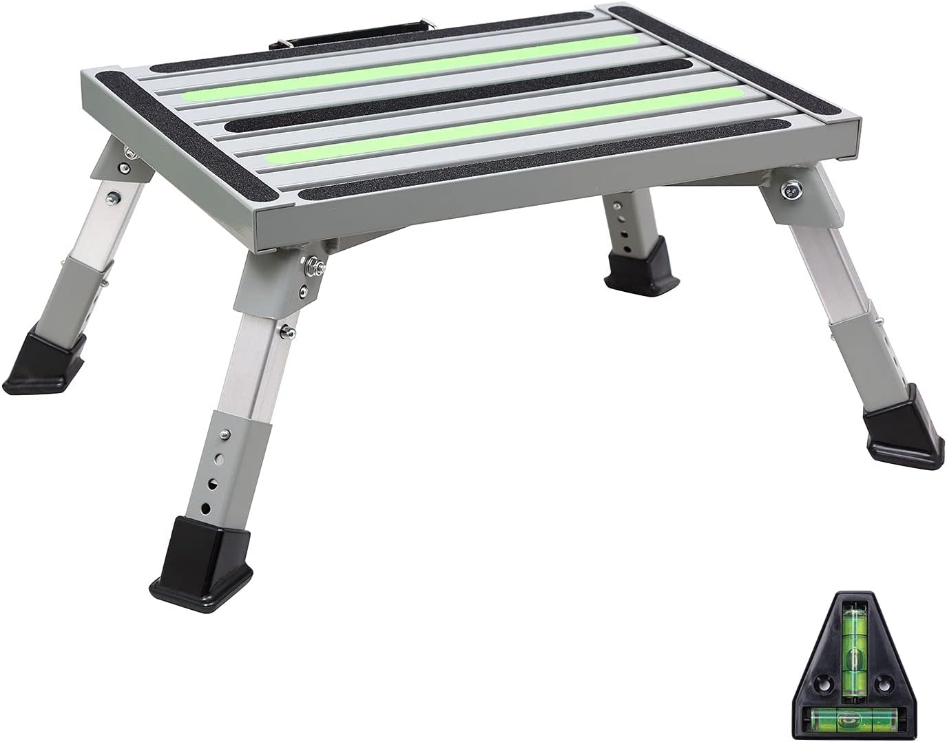 Adjustable Folding Step Stool for RVs - Homeon Wheels Gray