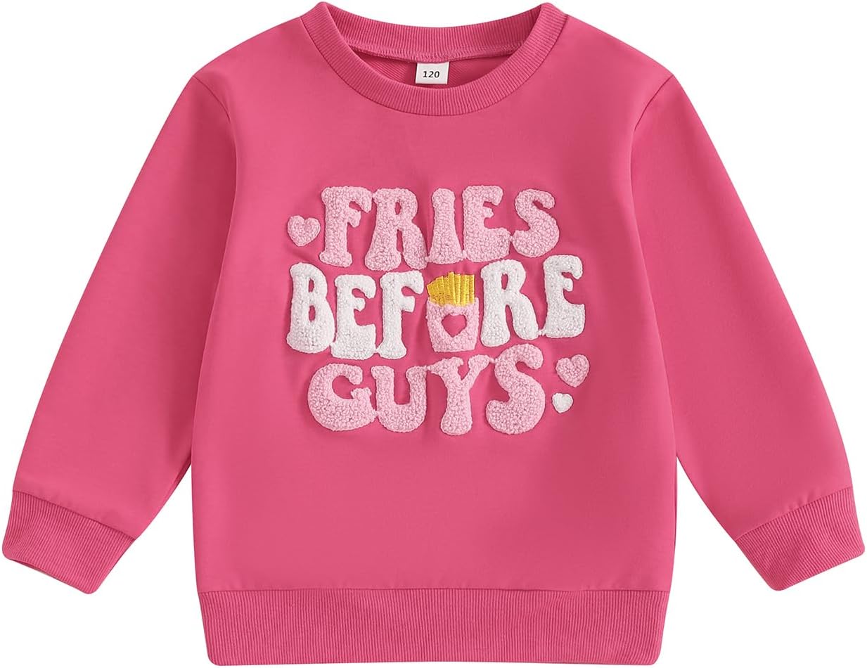 Vintage Valentine's Day Sweatshirt - Fries Before Guys!