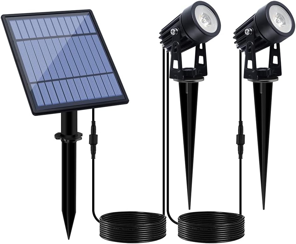 APONUO Metal Solar Spot Lights Outdoor for Garden Pathway Use