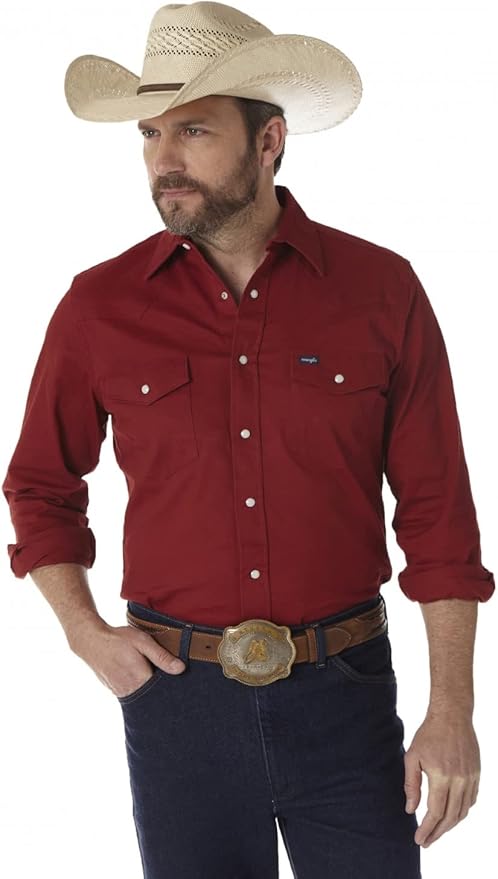 Wrangler Men's Advanced Comfort Workshirt for Durability and Fit