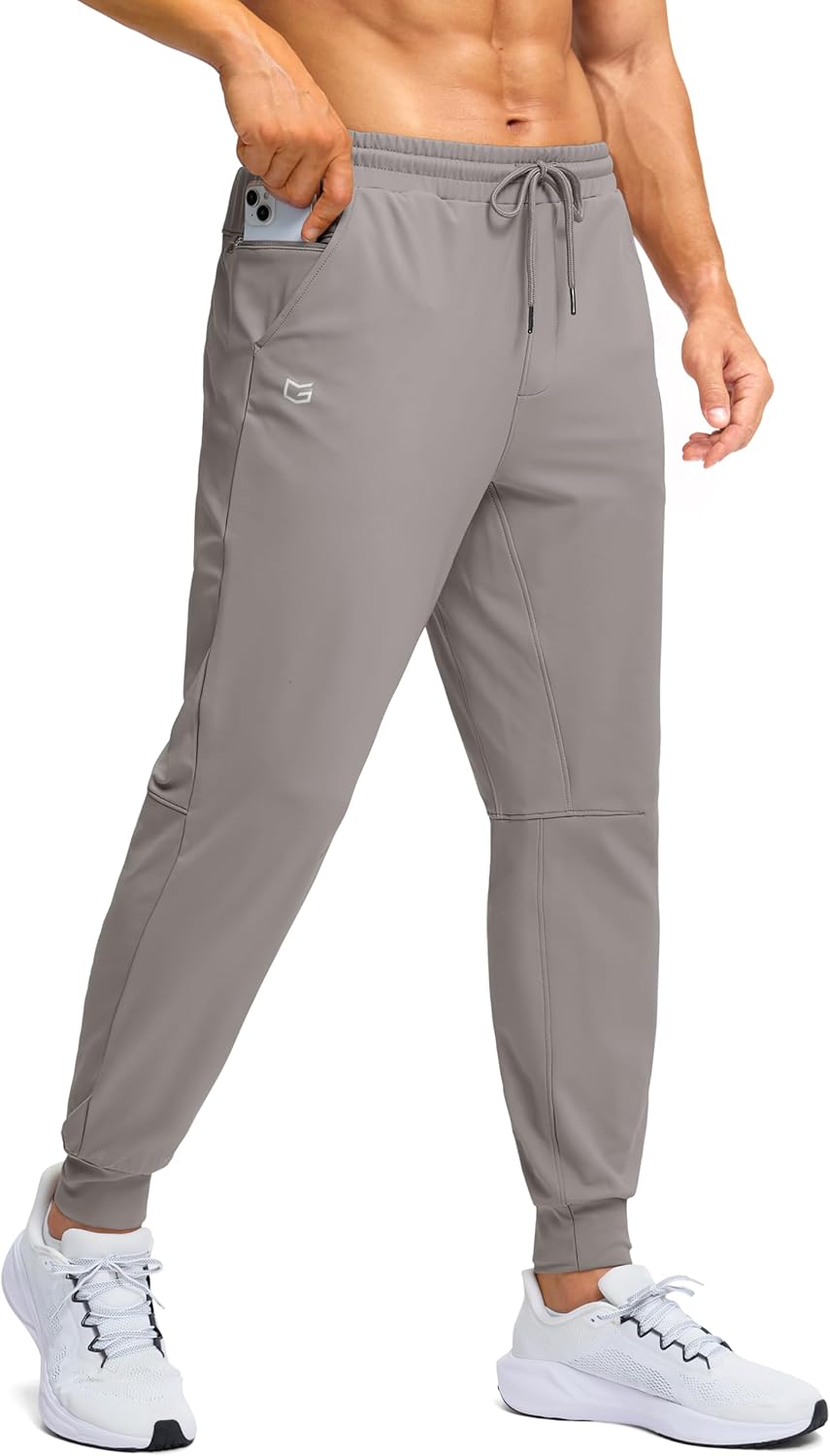 Fleece Lined Athletic Pants for Men - Water Resistant Joggers