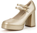 IDIFU IN4 Mary Jane Platform Chunky Heels - Stable Dress Pumps Women's