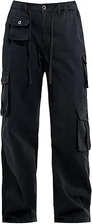 Cargo Pants Women Cotton Wide Leg Casual Hiking Military Combat