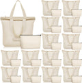 Canvas Tote Bag with Zipper and Makeup Pouch - 25pc DIY Set