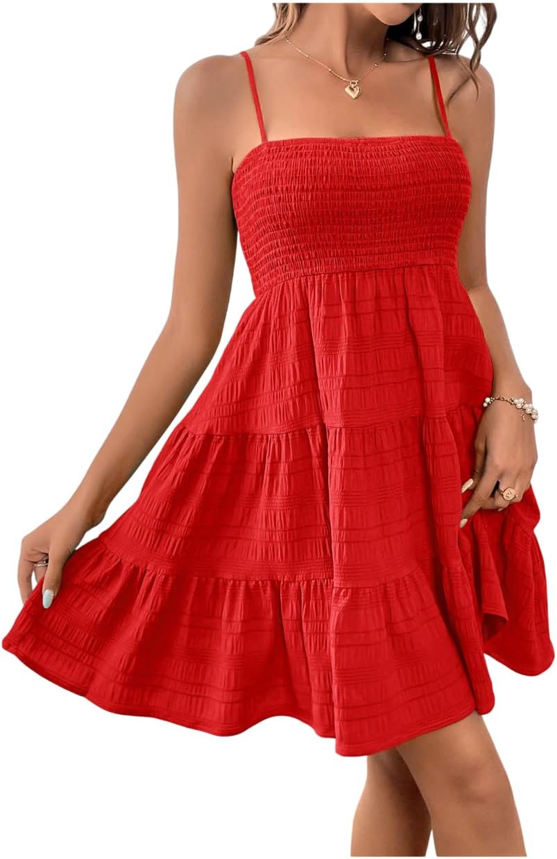 Stylish Women's Sundress Smock Cami Mini Dress for Summer Fun