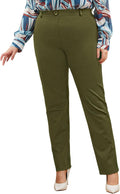 Plus Size Women's Straight-Leg Work Pants for Stylish Office Wear