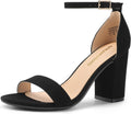 Heeled Sandals Open Toe Ankle Strap 3.5 in Block Heel - Classic Chic
