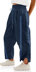 Baggy Wide Leg Sweatpants - High-Rise Drawstring Track Pants