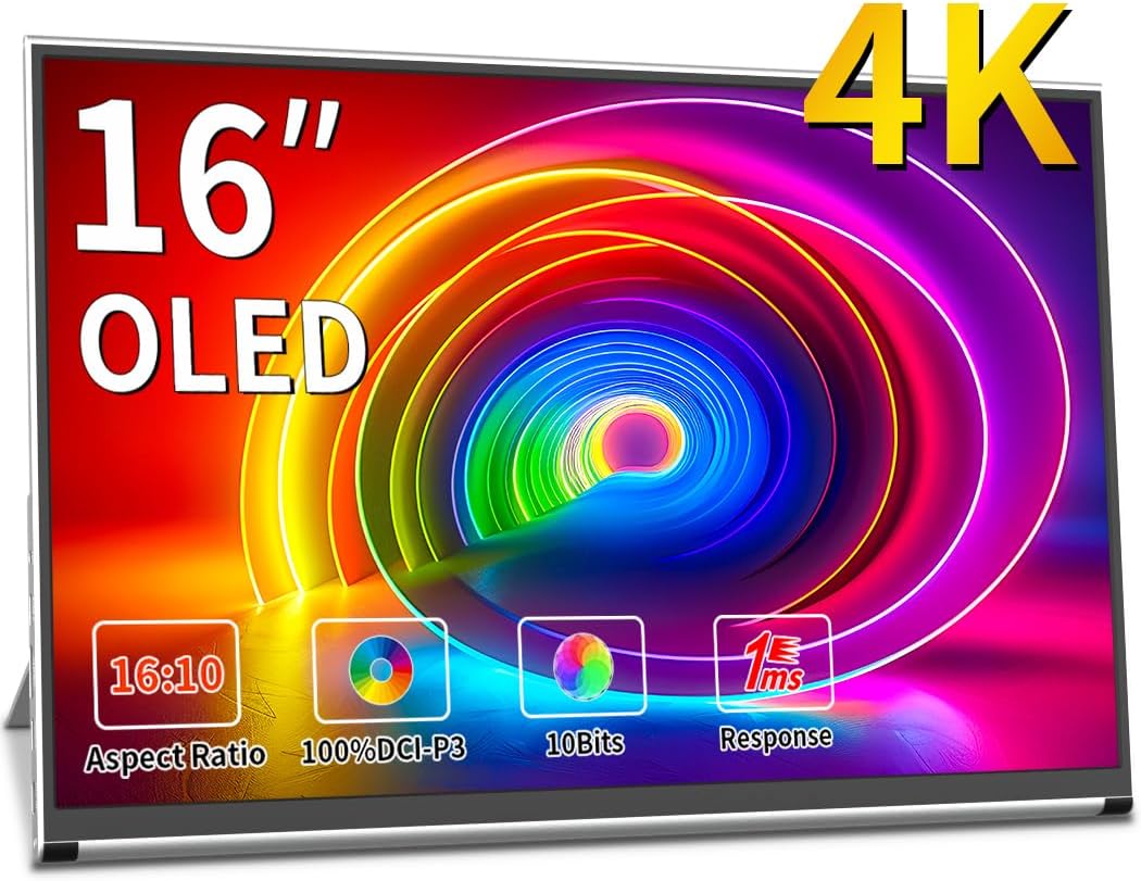 4K OLED Portable Monitor for Gaming & Work