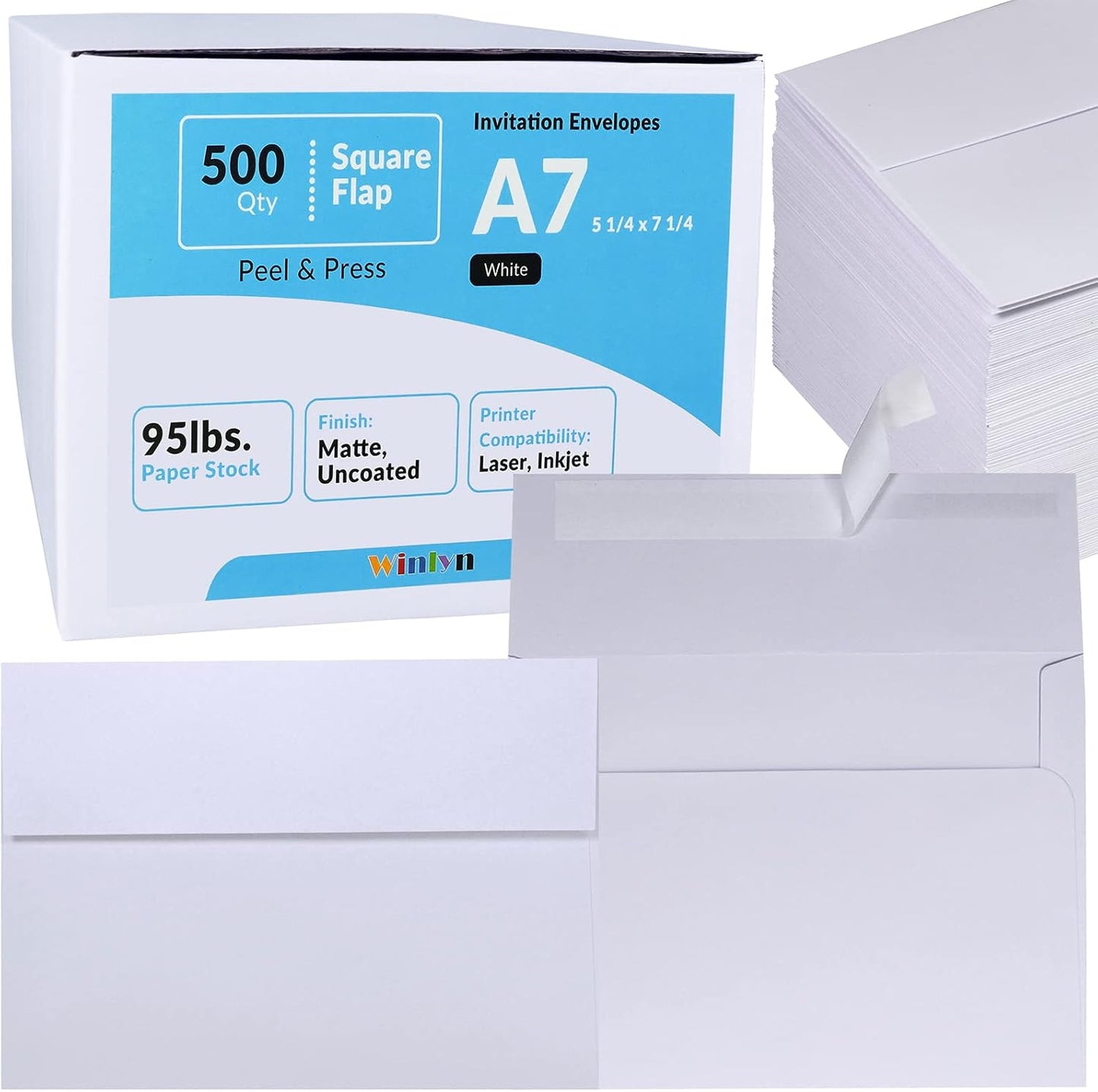 500 Pcs White A7 Invitation Envelopes for All Occasions