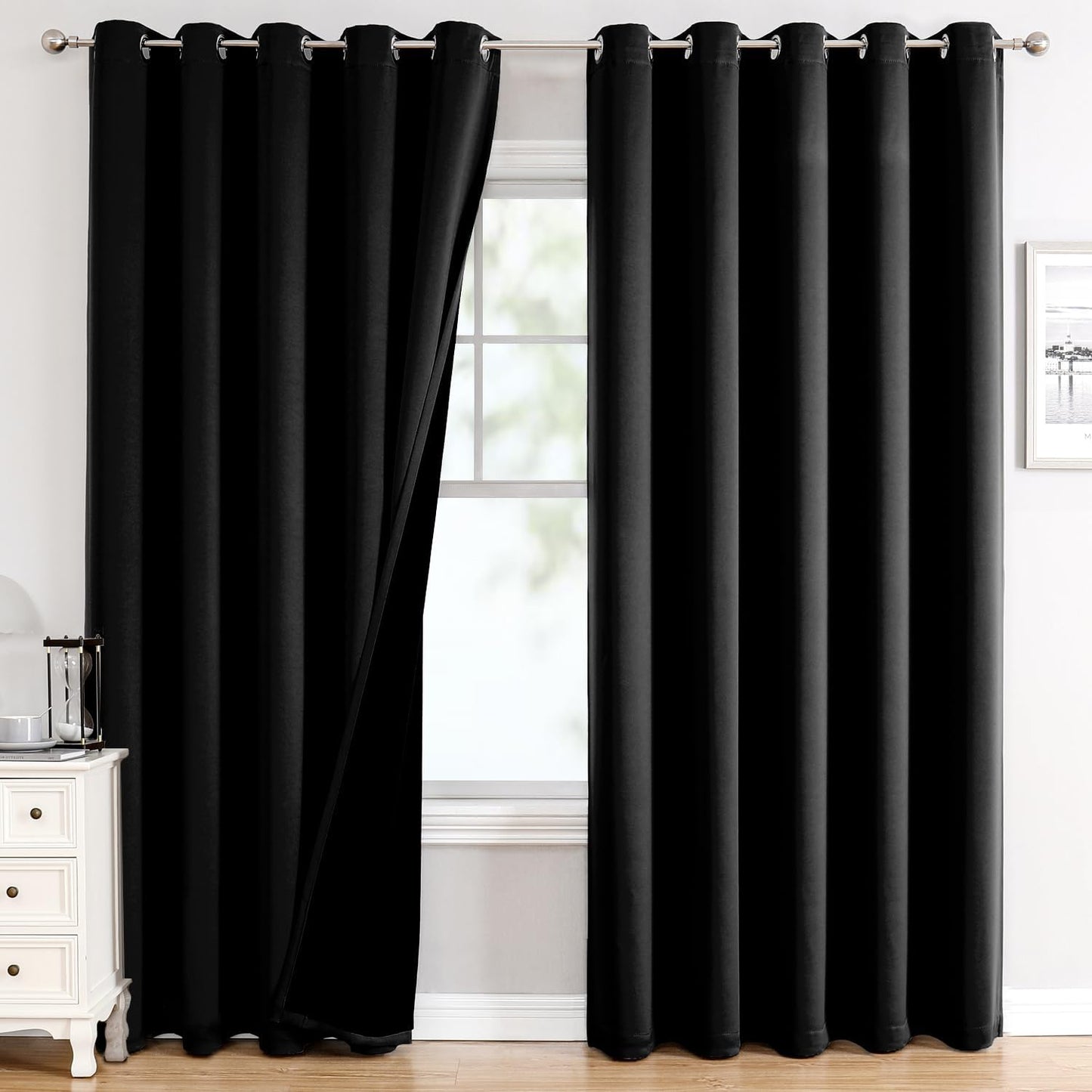 ChrisDowa 100% Blackout Curtains for Bedroom, 60 x 84 Inch