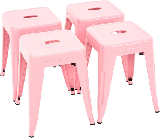 Industrial Metal Stools Set of 4 for Indoor Outdoor Use