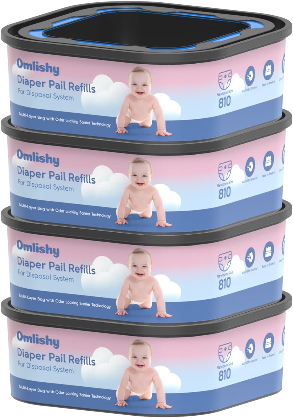 Jumbo Square Bags Refill for Diaper Genie Compact & Select Pails