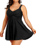 Tempt Me Plus Size Swim Dress One Piece Swimsuit - Tummy Control