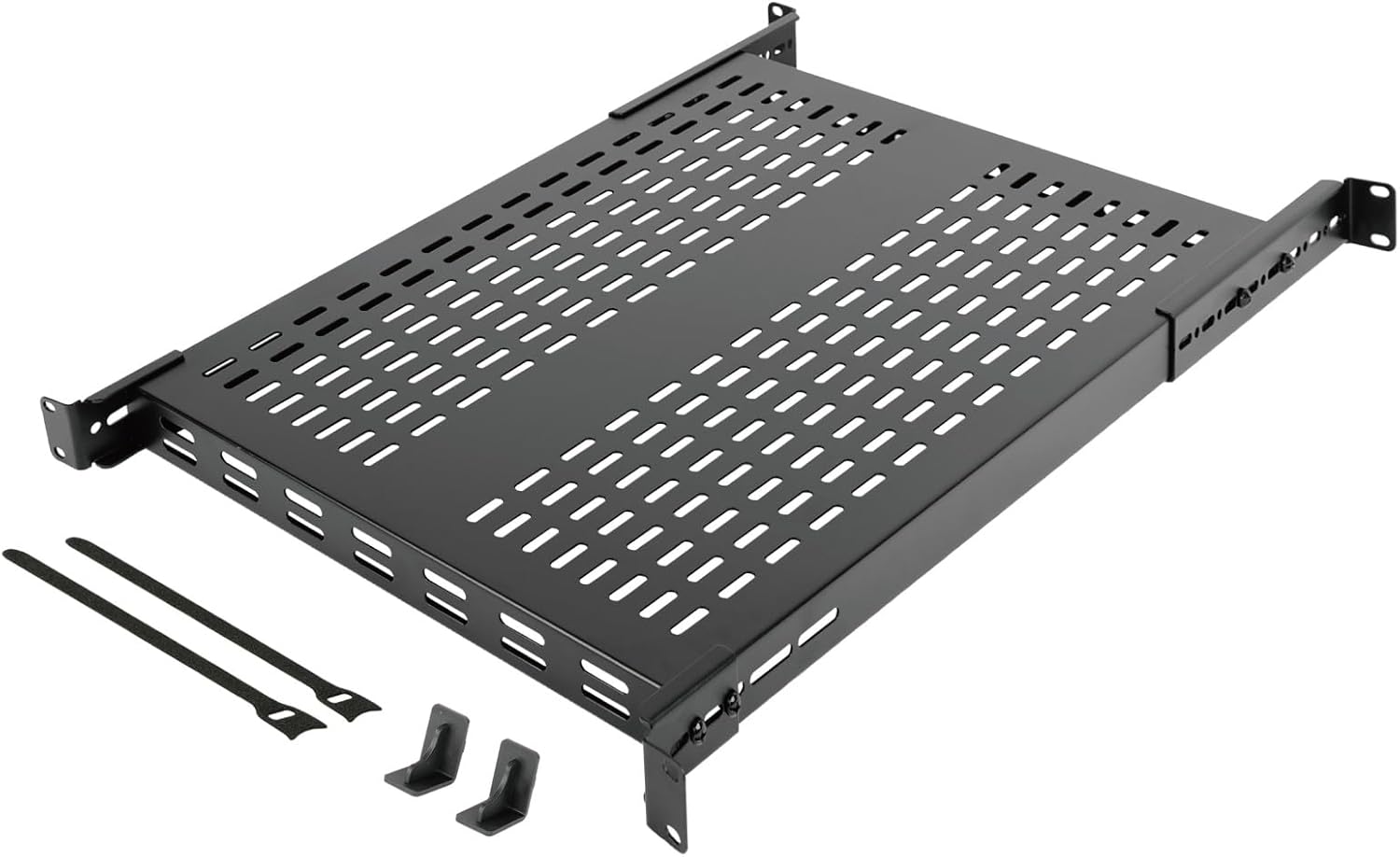 Tecmojo 1U 4-Post Vented Server Rack Mount Shelf for 19in Racks