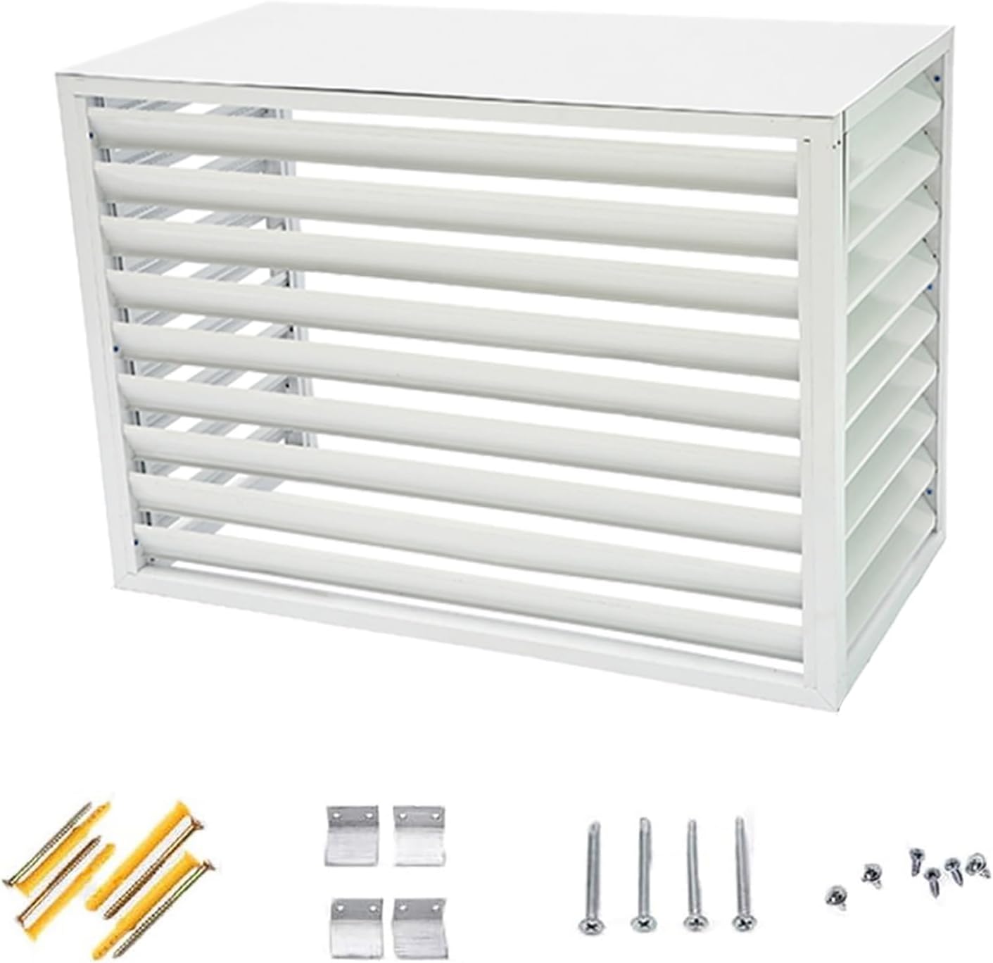 White Aluminum AC Cover - Protects Outdoor Unit
