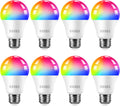 OHLUX Smart WiFi Light Bulbs A19 E26 900LM 8Pack - Color Changing LEDs