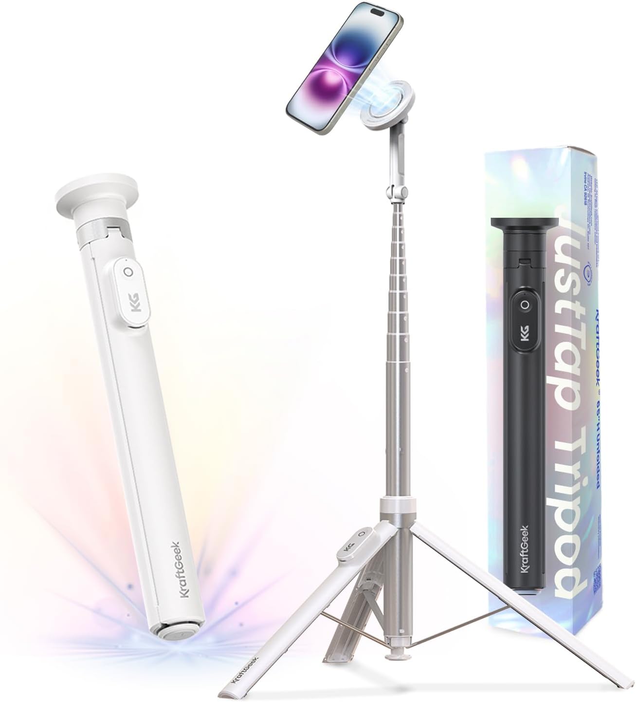 KraftGeek Magnetic Phone Tripod for iPhone MagSafe 66in