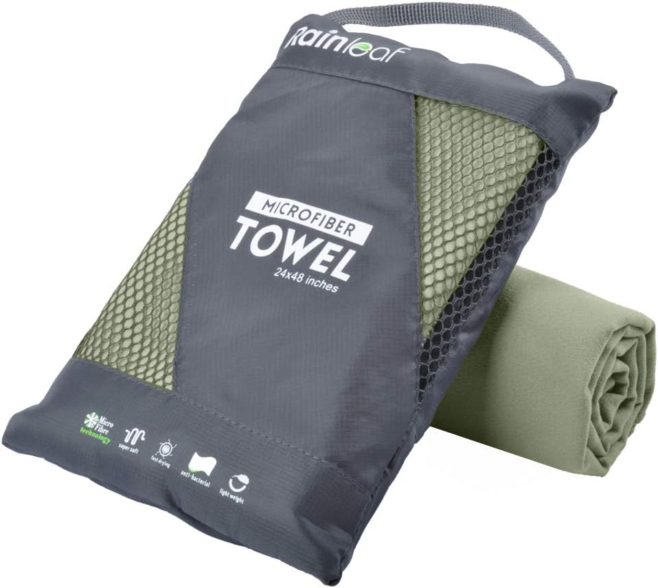 Rainleaf Microfiber Towel: Quick Dry & Compact - Ideal for Travel, Gym & Camping