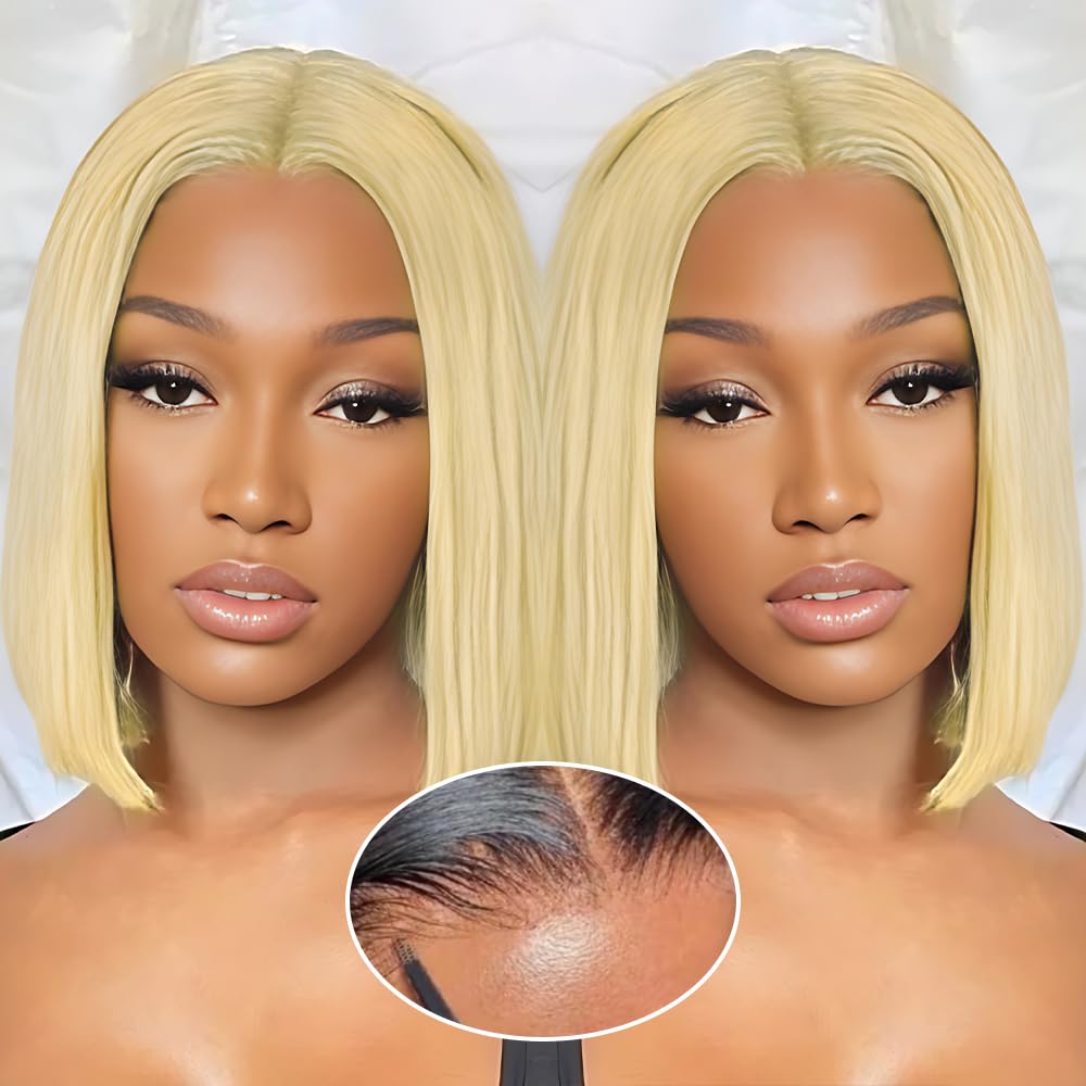 9x6 HD Lace Front Wig Human Hair Glueless Bob Wig 12 Inch