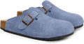 Suede Clogs with Socks Cork Footbed Mules for Men and Women - Comfort