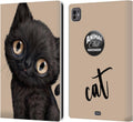 Animal Club International Black Cat Faces Leather Wallet Case for iPad