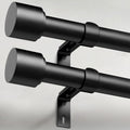 Black Adjustable Curtain Rods 72 to 144 in 2 Pack - Heavy Duty