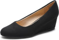 Womens Low Wedge Heels Pumps - Comfortable 2.2in Slip-On Dress Shoe