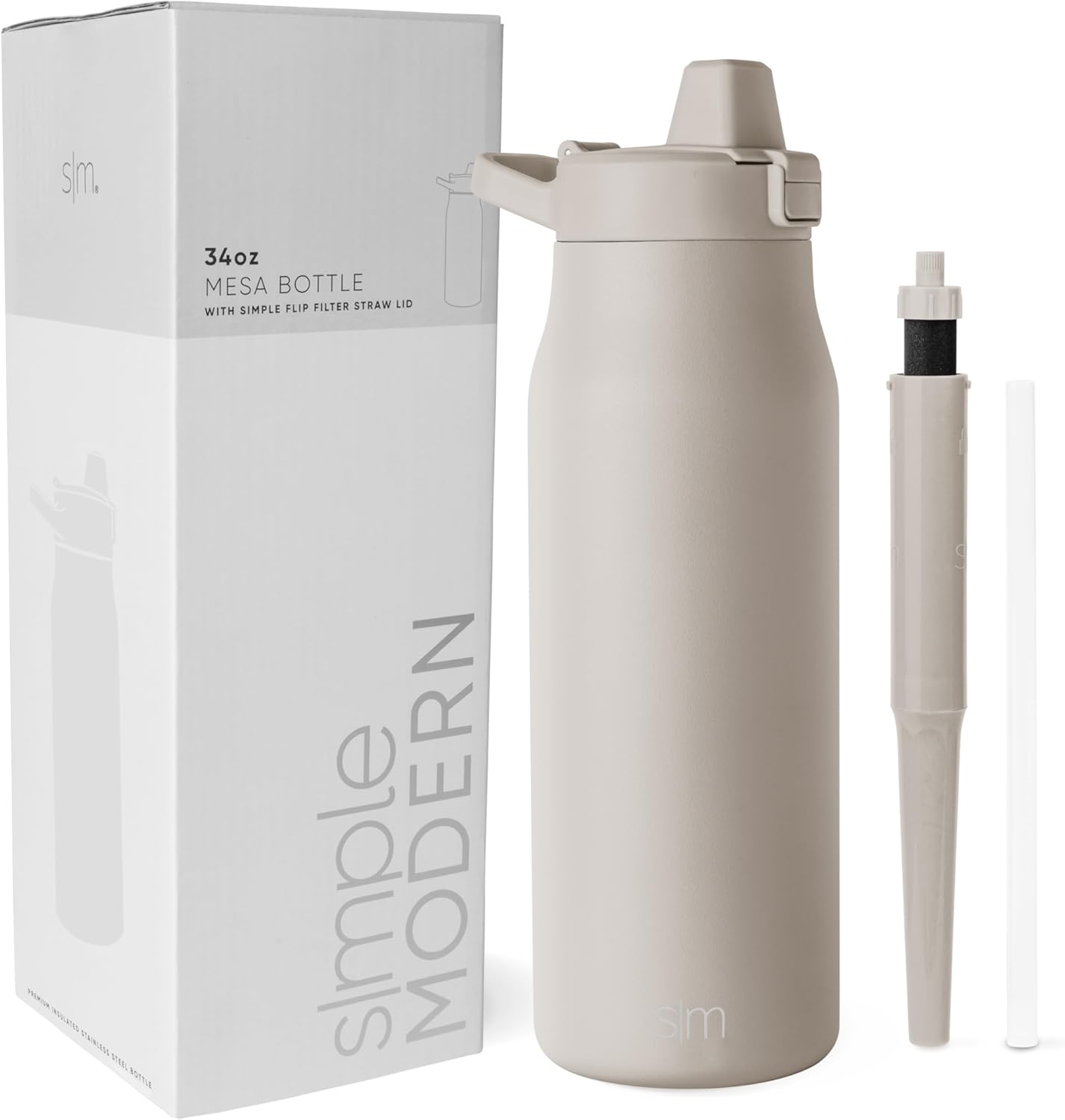 Filtered Water Bottle with Insulated Stainless-Steel Design