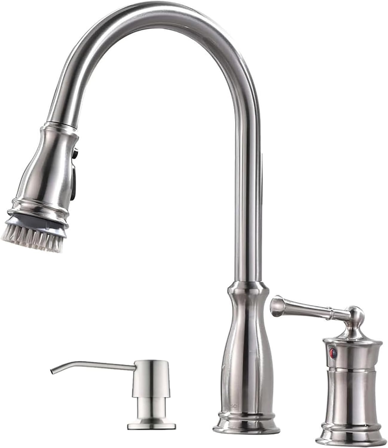 Innovative 3 Hole Kitchen Faucet with Pull Down Sprayer Features