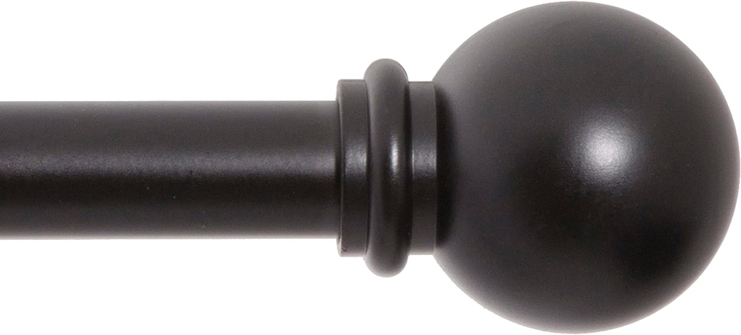 Adjustable Black Curtain Rod - 48-86 Inches