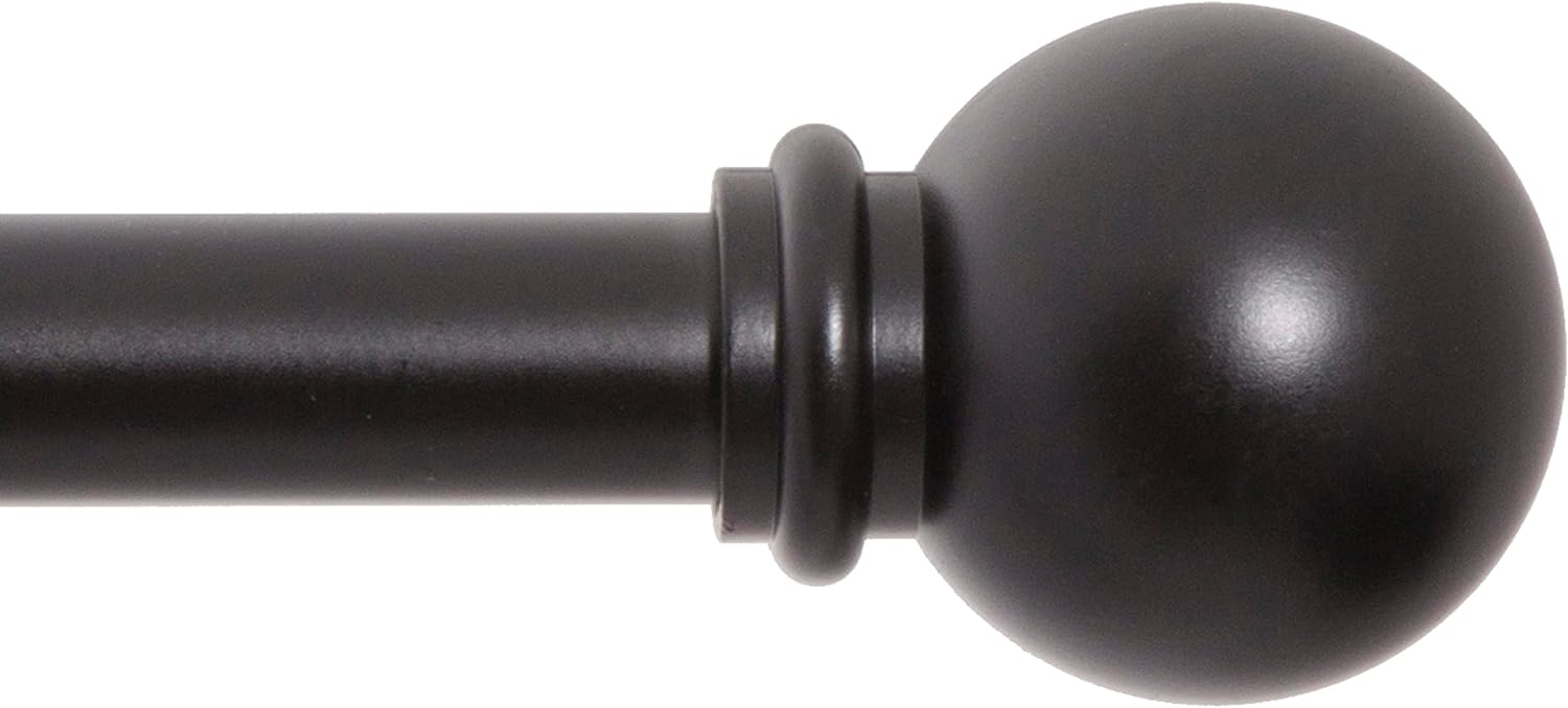 Adjustable Black Curtain Rod - 48-86 Inches