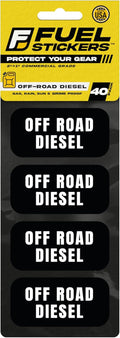 Off Road Diesel Sticker Labels - Bright Weatherproof (2x1 in)