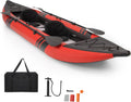 GYMAX Inflatable Kayak 12.5Ft Tandem - Stable 2-Person Touring Kayak