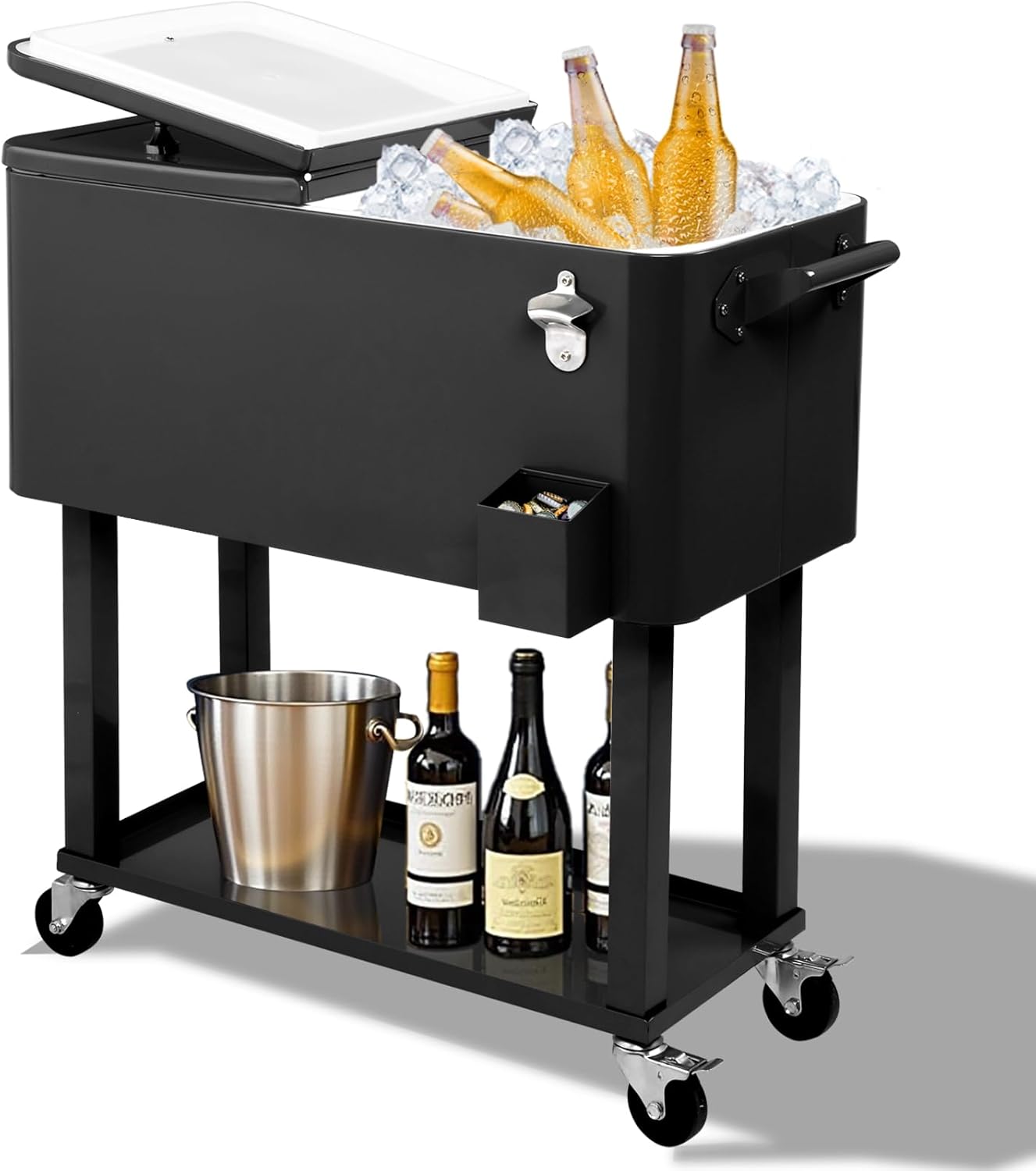 Outvita 80 Quart Rolling Ice Chest for Parties and BBQs