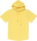 Short Sleeve Hoodie for Men Lightweight Cotton Terry - Breathable Fit