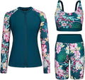 Arolina Womens Rash Guard Long Sleeve Swim Shirt Set - UPF 50 top