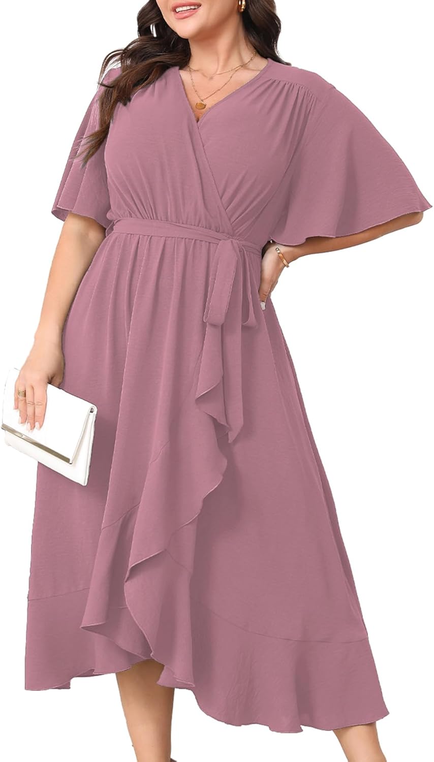 Plus Size Formal Wedding Guest Cocktail Dresses for Curvy Women