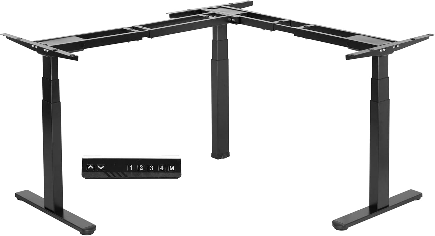 VIVO Triple Motor L-Shaped Desk Frame - Height Adjustable, 300lbs Capacity