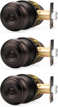Probrico Oil Rubbed Bronze Door Knobs - Privacy 3 Pack