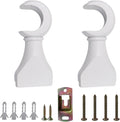 Wood Curtain Rod Brackets White Support Bracket for 1-3/8in Rods