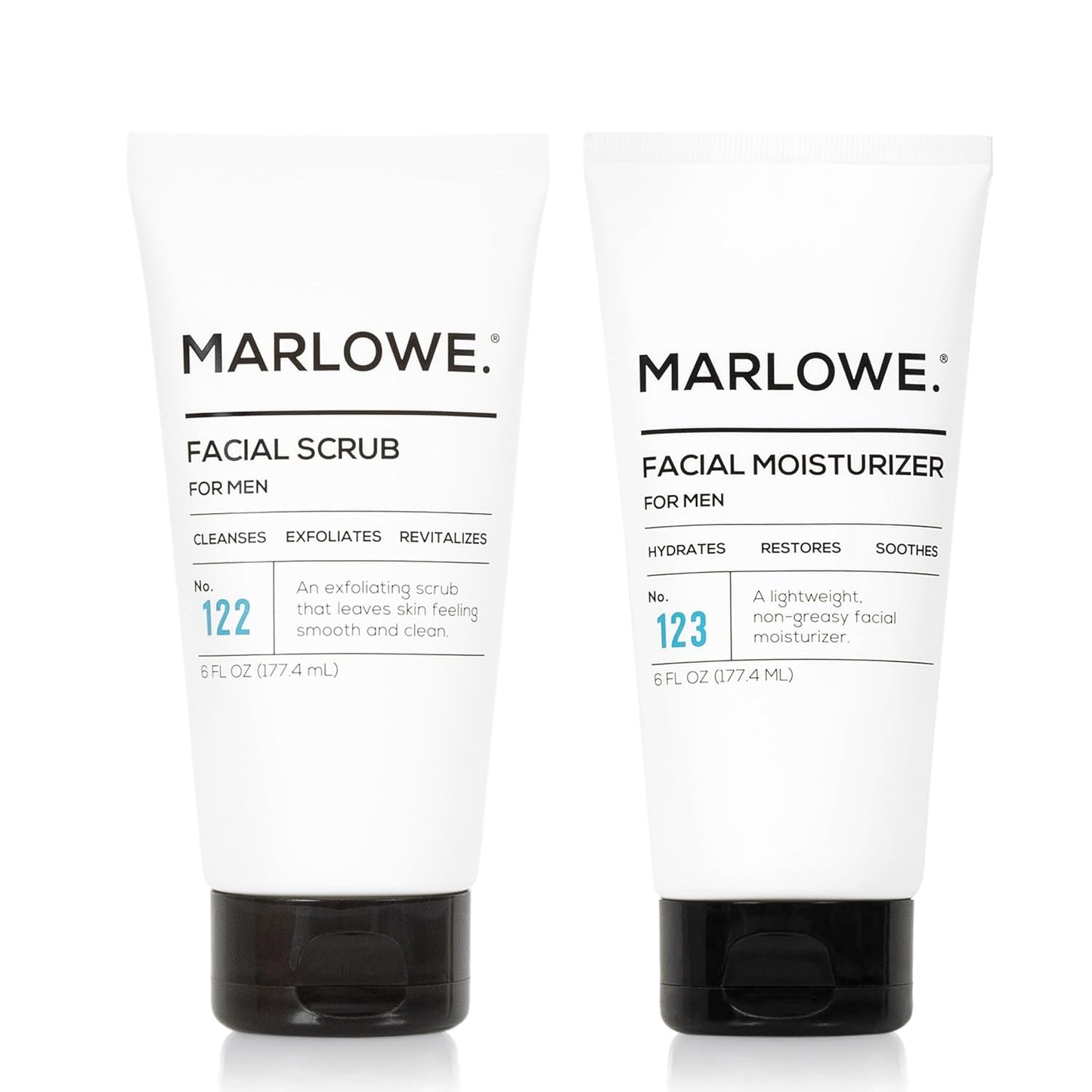 Marlowe Skin Care Set: Facial Scrub & Moisturizer for Radiance