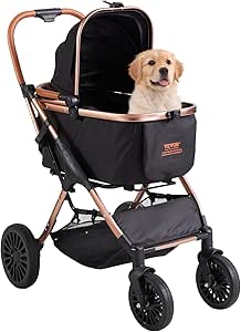 VEVOR 3 in 1 Large Pet Stroller for Dogs and Cats Up to 66lbs