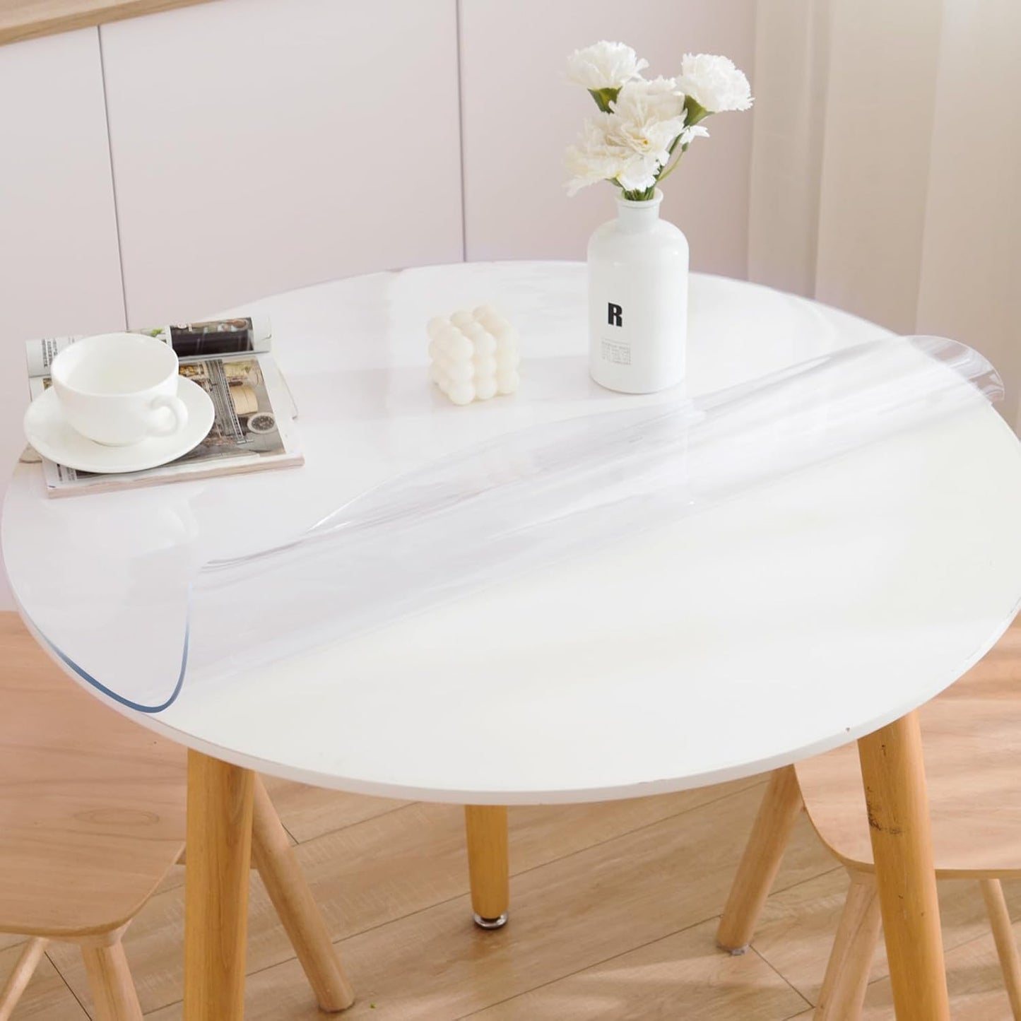 46 Inch Round Clear Table Cover Protector for Dining Tables