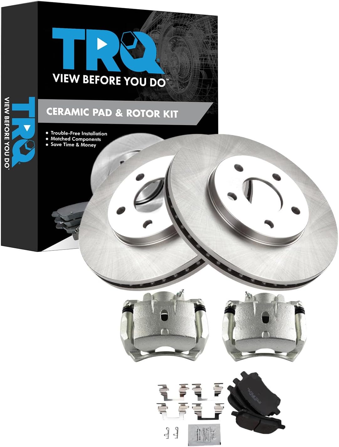 TRQ Front Brake Pad & Rotor Kit for Chevrolet HHR 2006-2011