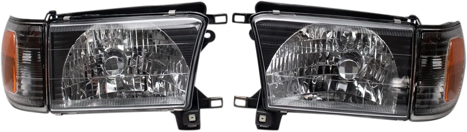 TRQ 2 Piece Headlight Assembly Set for Toyota 4Runner 1999-2002