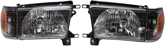 TRQ 2 Piece Headlight Assembly Set for Toyota 4Runner 1999-2002