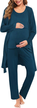 Maternity Nursing Robe Set 3 PCS - Comfortable Postpartum Pajamas open
