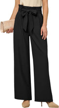 Willit Women's Wide Leg Pants Belted High Waisted Trousers