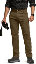 CQR Men's Active Flex Tactical Pants - Lightweight Water Resistant 95%